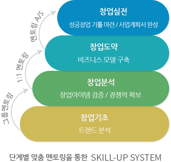 단계별 맞춤 멘토링을 통한 Skill-up system